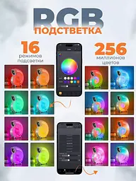 Бездротова розумна колонка нічник Равлик Conch Music Light 4 в 1 портативний RGB світильник з Bluetooth - мініатюра 4