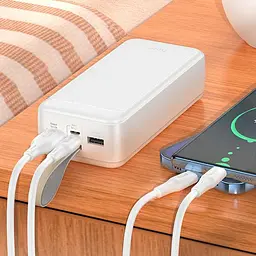 Портативна батарея Powerbank Hoco J111B 30000mAh White - мініатюра 4