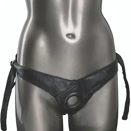 Трусики для страпона Universal Love Rider Platinum Harness, шкірозамінник, чорні - мініатюра 3