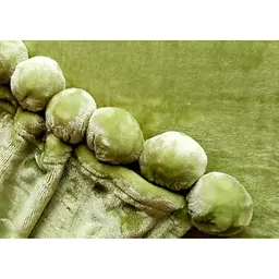 Плед Love You хутряний з помпонами 181164 200х220 см зелений - мініатюра 2