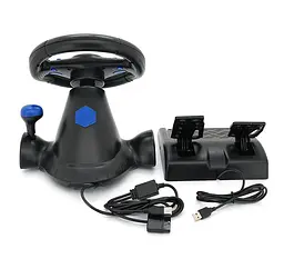 Кермо гоночне ігрове вібраційне з педалями Voltronic R3/1FX для PC/PS2/PS3 - мініатюра 4