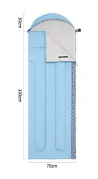 Спальник Naturehike L250 (NH21MSD07) +9°C - з капюшоном - правий - блакитний - мініатюра 2
