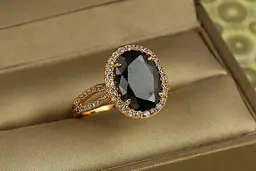 Кільце Xuping Jewelry камея із чорним каменем р 19 золотисте - мініатюра 2