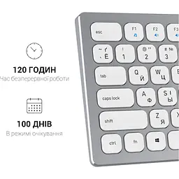 Клавіатура OfficePro бездротова біла (SK1550W) - мініатюра 7