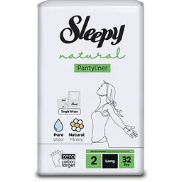 Прокладки щоденнi Sleepy Natural Long (180 мм) 4 краплі 32 шт. Безпечні прокладки