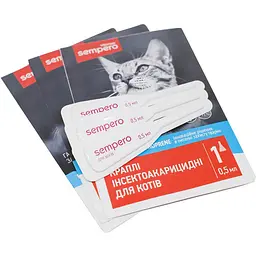 Краплі інсектоакарицидні Vitomax Sempero для котів 0.5 мл - мініатюра 3