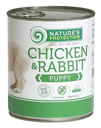 Вологий корм для цуценят всіх порід з курятиною та кролятиною Nature's Protection Puppy chicken & rabbit, 400г