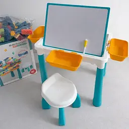 Конструктор A-Toys зі столиком та стільчиком 77 великих деталей 10351A-Q03B - мініатюра 6