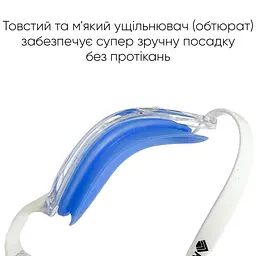Окуляри для плавання Renvo Sanaga Pro Уні Anti-fog Білий, Синій OSFM (2SG400-34) - мініатюра 8