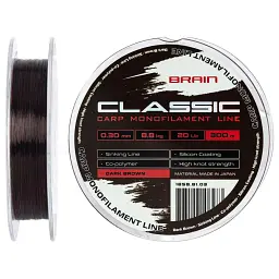 Волосінь Brain Classic Carp Line (dark brown) 300 м 0.30 мм 20 lb 8.8 кг