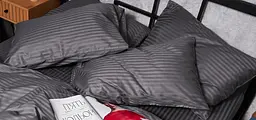 Набір наволочок Moon&Star Satin Stripe Stripe Black 50х50 см 2 шт - мініатюра 2