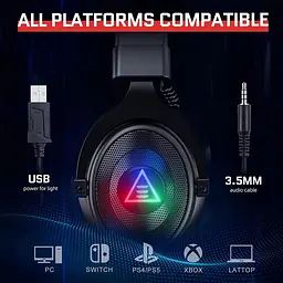 Ігрова гарнітура EKSA E900DL з 3D стереозвуком для ПК/PS4/PS5/XBO X/Switch  - мініатюра 3