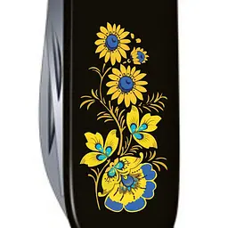 Ніж Victorinox Spartan Ukraine 91мм 12функ чорн Квіти - мініатюра 3