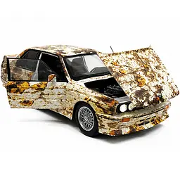 Колекційна металева модель автомобіля АвтоЕксперт BMW M3 E30 Іржавий Тюнінг з інерцією, світлом та звуком 1:24 - мініатюра 4