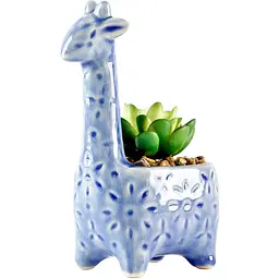 Горщик зі штучною рослиною МВМ My Home Жираф, 15,5 см, блакитний (DH-FLOWERS-20 GREEN/BLUE)