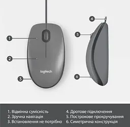 Миша комп'ютерна Mouse M100 Black (910-006652) Logitech teh0022131 - мініатюра 5