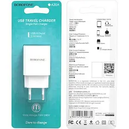 Зарядний пристрій BOROFONE BA20A Sharp USB 10.5W White (6931474700681) - мініатюра 4