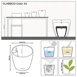 Вазон Lechuza Classico Color, 33 л, білий (13230) - мініатюра 3