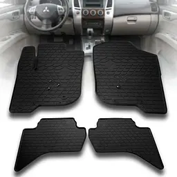 Автомобільні килимки в салон для Mitsubishi L200 (KAOT) 2006-2015 євро борт 2 см Чорні 4 шт