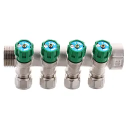 Колектор вентильний з фітингом Koer KR.1124-4 1"x4 ways KR2834 - мініатюра 3