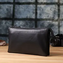 Стильний чоловічий клатч із натуральної шкіри Vintage 23035 чорний - мініатюра 10