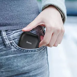 Бездротові сенсорні Bluetooth навушники-гарнітура Hoco ES43 вакуумні Чорний - мініатюра 7