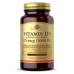 Вітаміни та мінерали Solgar Vitamin D3 125 mcg, 240 вегакапсул