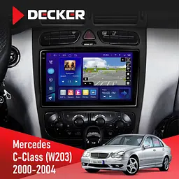 Штатна магнітола Mercedes-Benz C-Class (W203) 2000-2004 AMP Decker D9-005 4x64, DSP, 360, 4G, 2k Decker (НФ-00003700)