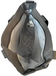 Cумка шопер жіноча тканинна повсякденна з підкладкою на блискавці з ремінем через плече 8551 HELLOMUMU темно-сіра - мініатюра 5