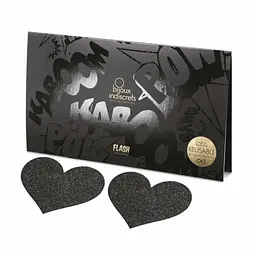 Прикраса на соски Bijoux Indiscrets - Flash Heart, чорні - мініатюра 2