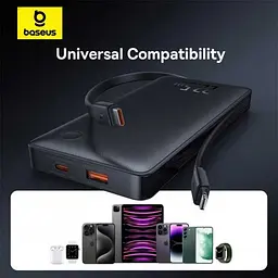 Портативна батарея Power Bank Baseus Airpow Lite Power Bank 10000mAh 22.5W Dual-Cable P10067501123-00 Black - мініатюра 10