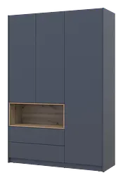 Шафа для одягу з нішею Doros Дейл Антрацит/Дуб Евок 3 ДСП 150х52х220 (44900526) - мініатюра 2