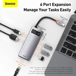 Концентратор Baseus USB-C 6-in-1 (CAHUB-CW0G) - миниатюра 12