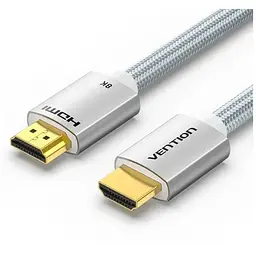 Кабель мультимедійний HDMI to HDMI 1.5m V2.1 8K 60Hz Silver Metal Type Vention (ALCIG)