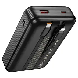 Портативна батарея Powerbank Hoco Q37A Graceful 22.5W+PD20W with two cables 20000mAh Black - мініатюра 3