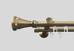 Карниз для штор дворядний настінний імпресійний Антик Куля кристал Чорна 300 см