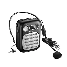 Портативна колонка з гарнітурою HOCO L23 Lemony speaker with wired microphone, 5W, Black - мініатюра 5