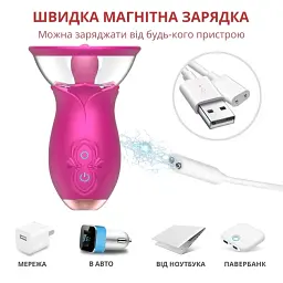Вакуумний стимулятор клітора I’MCUM Dream Sucker 10 режимів вібраціїї з вакумною присоскою та язичком Рожевий (IM-ZDB212) - мініатюра 6