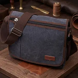 Сумка через плече для ноутбука 13" із щільного текстилю Vintage 22200 чорний