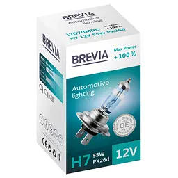 Галогенова лампа Brevia H7 12V 55W PX26d Max Power +100% CP(12070MPC)
