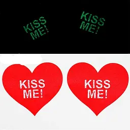 Наклейки на соски Kiss Me червоні з ефектом світіння