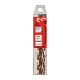 Свердло по металу HSS-Co MILWAUKEE DIN338, діаметр 9.0х125х83мм (5шт), пластикова коробка