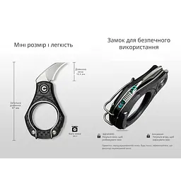 Ніж складаний кишеньковий Civivi Pyrus, (1.6 см) 14C28N / Carbon Fiber темно-сірий - мініатюра 13