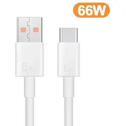 Кабель DK Super Fast Charge 66W / 6A 1m USB на Type-C / USB-C Data Cable для Huawei white - мініатюра 3