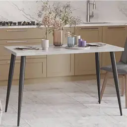 Кухонний стіл Марсель 50 Ferrum-decor 75x120x70 Чорний метал ДСП Бетон 32 мм (FRD-106703)