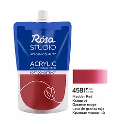 Фарба акрилова Краплак червоний (458) 200 мл ROSA Studio (4823098543947)
