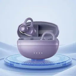 Кісткові бездротові навушники кліпси Langsdom T67 з шумоподавленням, Bluetooth 5.4 Навушники з спрямованим Hi-Fi звуком для спорту та бігу До 36 годин роботи Фіолетові - мініатюра 2