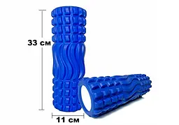 Масажний ролик EasyFit Wavyspines 33 см Синій (EF-3701-Bl) - мініатюра 3