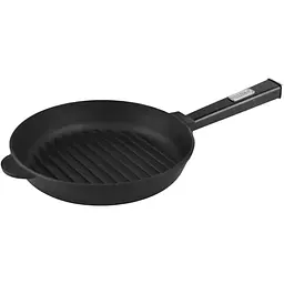 Уцінка. Сковорода-гриль Brizoll Optima-Black чавунна з ручкою 26х4 см (O2640G-P1)  - мініатюра 1