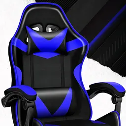 Крісло геймерське Yato Player з підставкою для ніг та масажем Blue/Black (100002) - мініатюра 4
